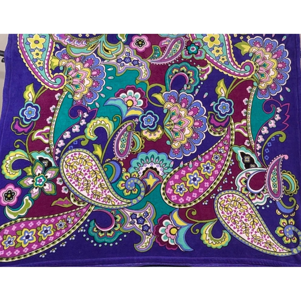 Vera Bradley Fleece Throw Blanket Heather Purple Paisley Plush 50x80 Cozy